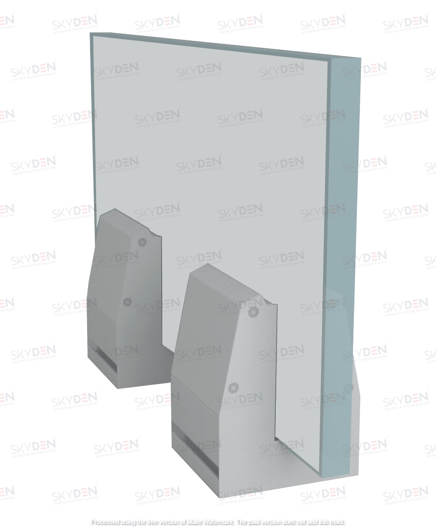 SD 16B Bracket with Side Cap for Aluminum Glass Railing Installation, Premium Support Bracket for Balcony and Staircase, Durable Finish, Secure Fit for Modern Architectural Projects